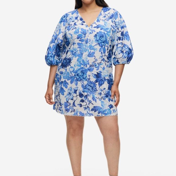 (NWT) H&M Eyelet Dress with Embroidery (Cotton) Size 4XL - Picture 10 of 14